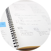 ネタを書いたノートの写真